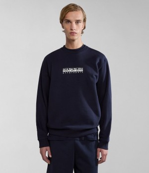 Felpe Uomo Napapijri Box Sweatshirt Blu Scuro | WN9275810