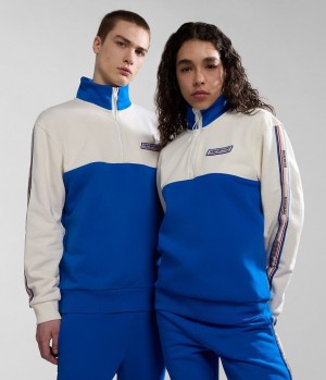 Felpe Uomo Napapijri Grober Half-Zip Sweatshirt Blu | LI0279413