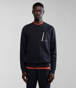 Felpe Uomo Napapijri Huron Sweatshirt Nere | VT3842157
