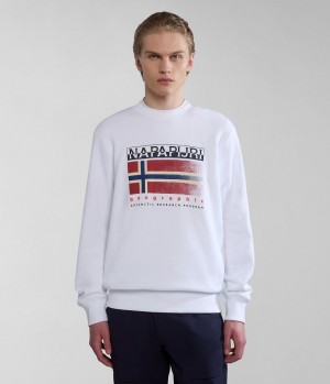 Felpe Uomo Napapijri Kreis Sweatshirt Bianche | KM1389542