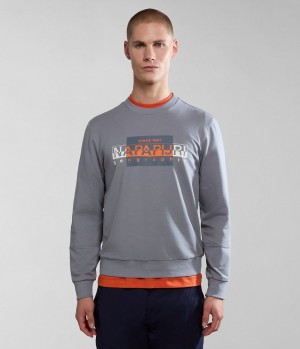Felpe Uomo Napapijri Smallwood Sweatshirt Grigie | CU7246138
