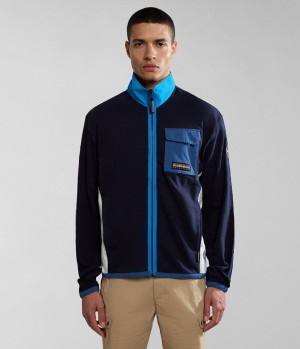 Felpe Uomo Napapijri Tepees Full-Zip Sweatshirt Blu Scuro | VQ8102769