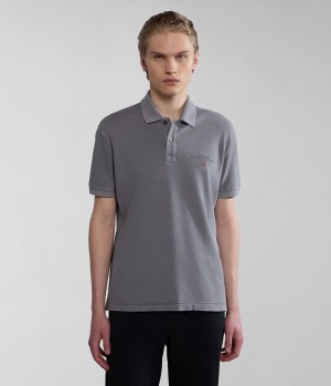Magliette Polo Uomo Napapijri Elbas Short Sleeve Pique Polo Shirt Grigie | DS9241583