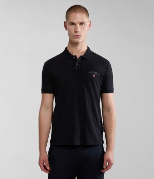 Magliette Polo Uomo Napapijri Elbas Short Sleeve Pique Polo Shirt Nere | SN4260839