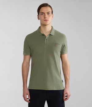 Magliette Polo Uomo Napapijri Elbas Short Sleeve Pique Polo Shirt Verdi | GW8527943