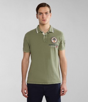 Magliette Polo Uomo Napapijri Gandy Short Sleeve Polo Shirt Verdi | HZ6829015