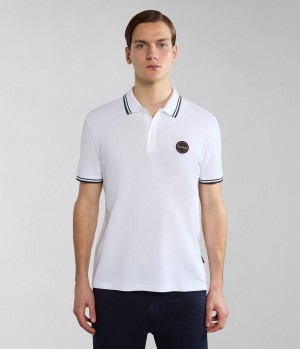 Magliette Polo Uomo Napapijri Macas Short Sleeve Polo Shirt Bianche | SJ7569140