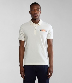 Magliette Polo Uomo Napapijri Smallwood Short Sleeve Polo Shirt Bianche | JP9341587